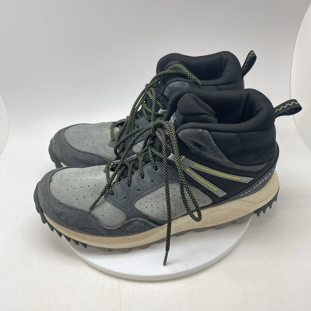 Merrell Wildwood Hiking Boots Mens 13 Granite‎ Gray Waterproof Suede J068029